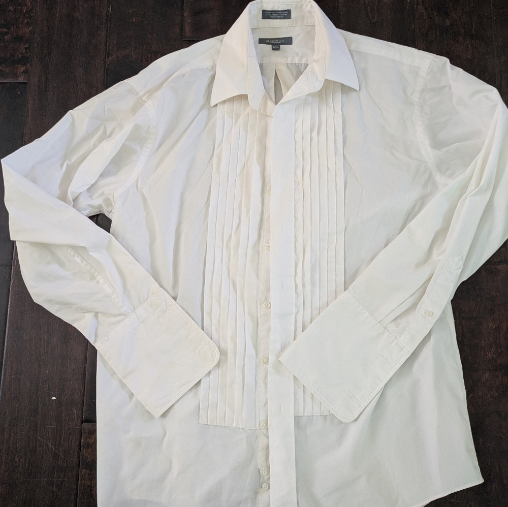 Men's White Dress Shirt Tuxedo